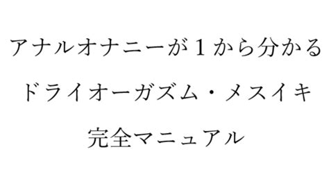 アナル オナニー エロ|アナニーの始め方からメスイキ到達まで完全マニュアル.